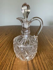 Antique EAPG Cambridge Glass Bulls-eye Hand Blown Vinegar & Oil Cruet #13