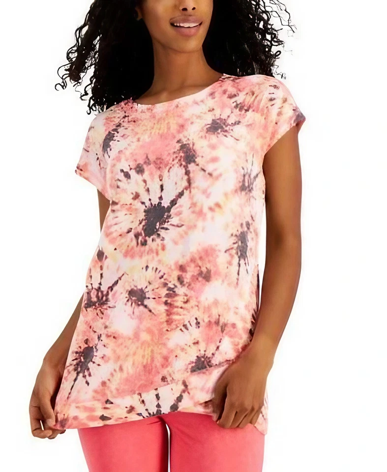 Camiseta deportiva para mujer Ideology Off Duty Tie Dye Cap manga corta L nueva con etiquetas melocotón Foto 2 de 2