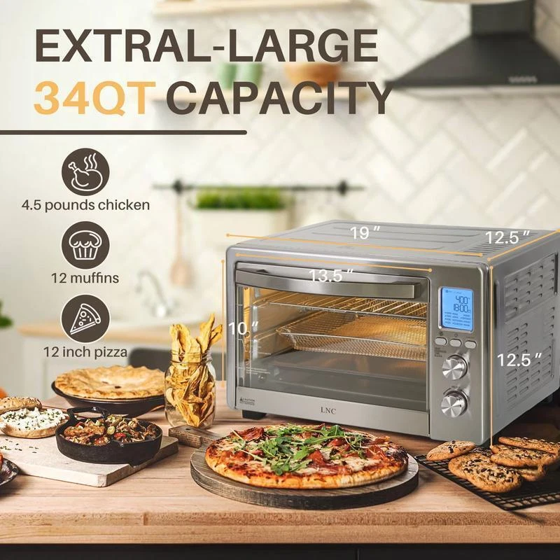 12-in-1 Air Fryer Toaster Oven with Speedy Convection 1750W Countertop