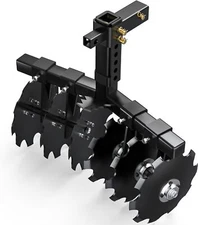 28" Cut Width ATV/UTV Disc Plow Harrow With 2" Receiver Hitch Heavy Duty Attach