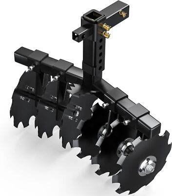 28'' Cut Width ATV/UTV Disc Plow Harrow With 2'' Receiver Hitch Heavy Duty Attach