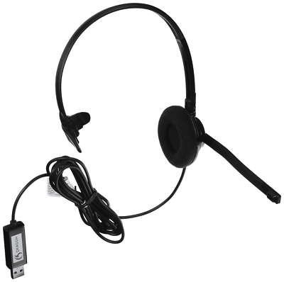 Nuance Dragon Mono Ear USB Headset With Microphone HS-GEN-25-B, New!