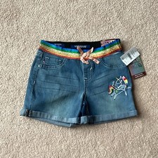 NWT VIGOSS GIRLS SHORTS, 10, UNICORN ON FRONT, CHELSEA SHORTS, SPARKLY WAISTBAND