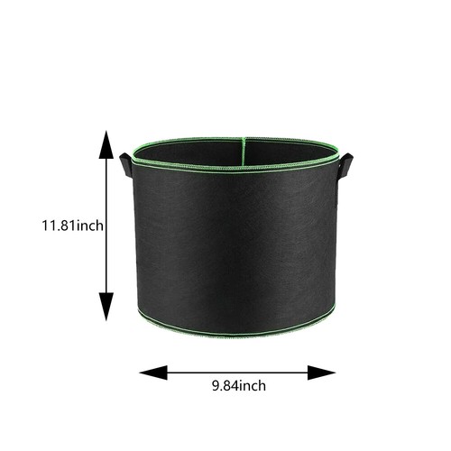5 Pk Plant Grow Bags Fabric Pot Nursery Soil Bag Thickened Nonwoven 1-15 Gallon - Picture 24 of 27