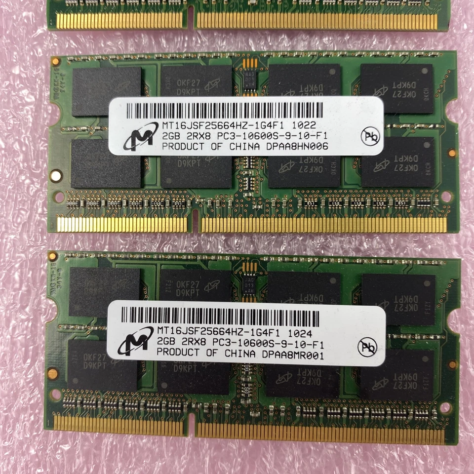Lot( 4 ) 2GB Micron MT16JSF25664HZ-1G4F1 PC3-10600S DDR3 SO-DIMM 2Rx8 RAM - Image 3 of 4