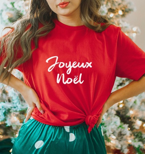 JOYEUX NOEL XMAS PARTY T SHIRT RED 
