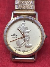 Lorus Gold Tone The Walt Disney Mickey Mouse Quartz Vintage Y481-1720 RO