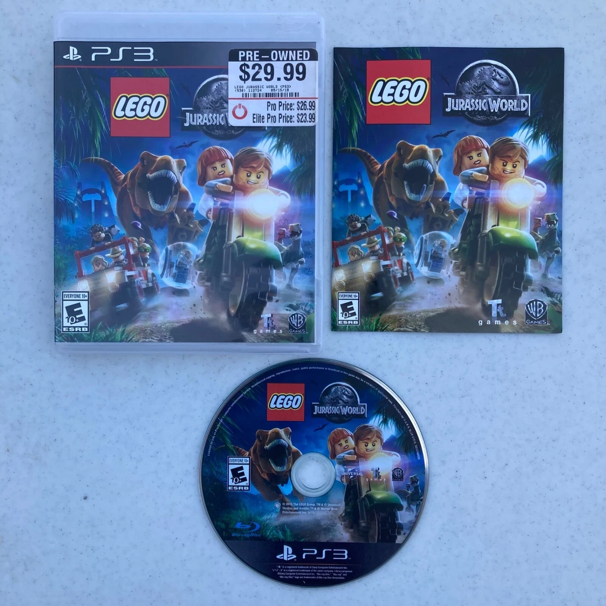 Lego Jurassic World PlayStation 3 PS3 Complete CIB