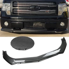 Carbon Fiber Look Front Bumper Lip Spoiler Splitter Body For Ford F-150 Lariat