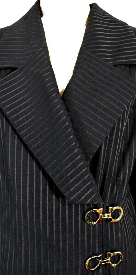 Blazer de negocios vintage a rayas de Farouche Lori Wedner Canadá L Foto 4 de 4