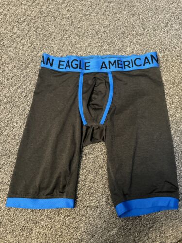 AEO American Eagle Men's 9” Flex Boxer Briefs Trunks Blur Gray XS AEO Flex - Afbeelding 1 van 3