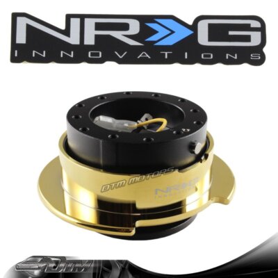 BLACK/GOLD BALL LOCKING 6-HOLE NRG STEERING WHEEL GEN 2.5 QUICK RELEASE ADAPTER