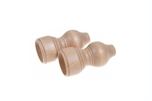 Wooden Curtain pole Finials 28mm classic Rail Finial Ends 2 Pcs - Picture 2 of 22