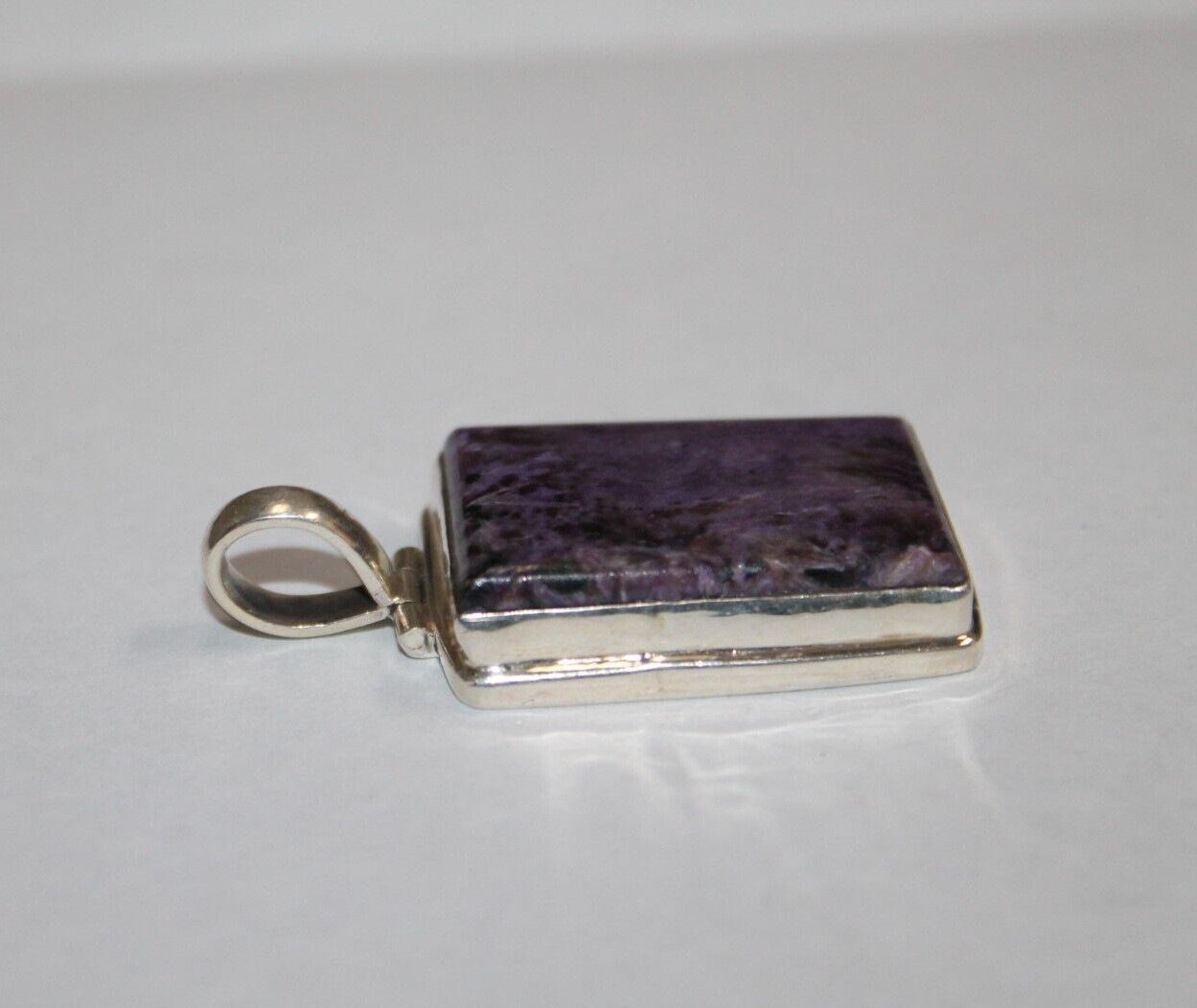 Sterling Silver Charoite Rectangular Pendant  [08… - image 2