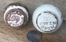 2 vintage WOODEN Duncan SPINNING TOPS Twin Spin Cyclone