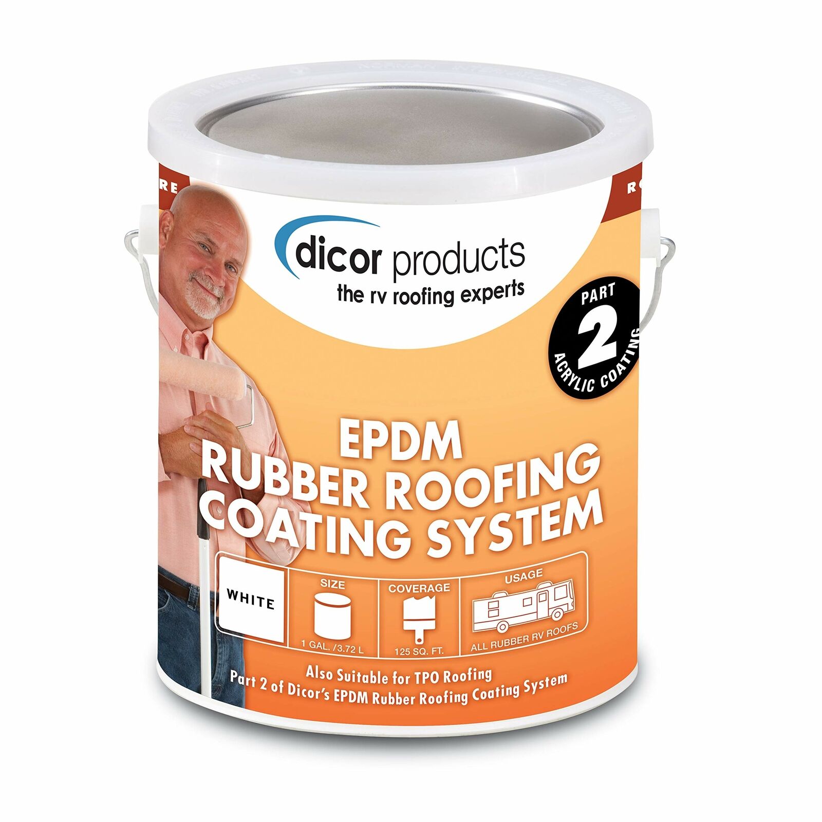 Dicor RP-CRC-1 Rubber Roof Acrylic Coating Wht