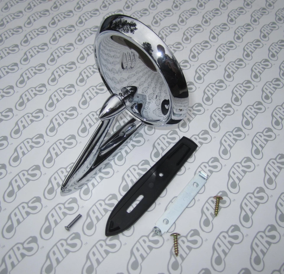 Espejo retrovisor exterior Buick 1963-1967 cromado. Tri-Shield con junta y herrajes Foto 4 de 4