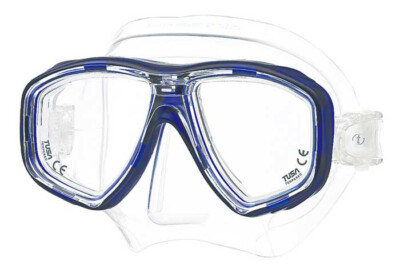 Tusa Freedom Ceos Low Volume Two Window Scuba Dive Snorkeling Msk Blue w/Clear