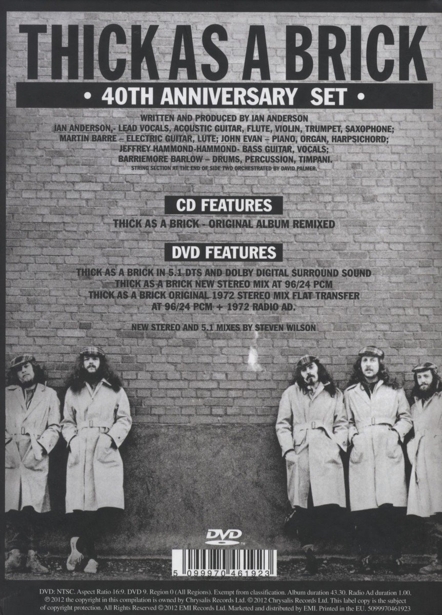 Thick As A Brick (40th Anniversary Special Edition) by Jethro Tull CD ...