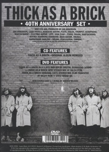 Thick As A Brick (40th Anniversary Special Edition) by Jethro Tull CD ...
