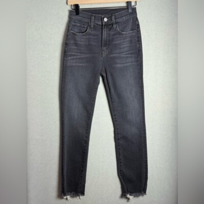 Edwin Bree Slim Straight Raw Hem Jeans Black Women s Size 26