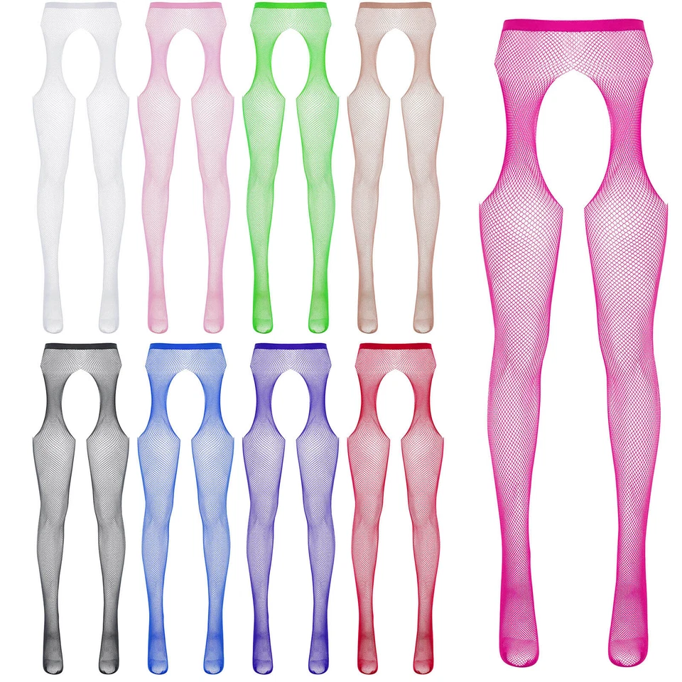 DE Damen Strumpfhose Schritt offen sexy Strapsstrumpfhose Transparent Strümpfe - Bild 4 von 4