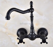 Oil Rubbed Bronze Swivel Bathroom Kitchen Basin Sink Faucet Tap Wall Mounted