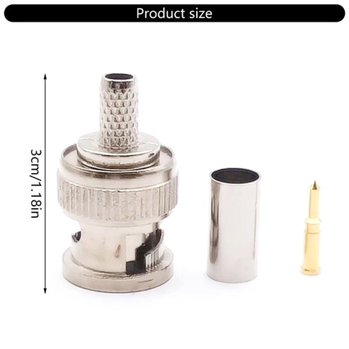BNC Male Crimp Connector BNC Type Solder Converter for RG58 Low Loss Coax Cable - Picture 8 of 10