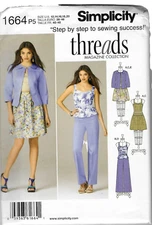 Simplicity Pattern 1664 Top-Pants-Skirt-Jacket with variations Size 12-20 UNCUT