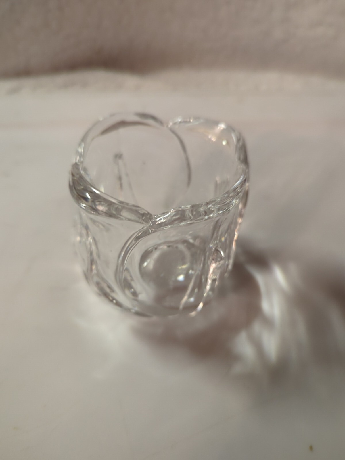 Crystal Tulip Candle Holder Flower Shaped, Vintage,  Clear Heavy Glass