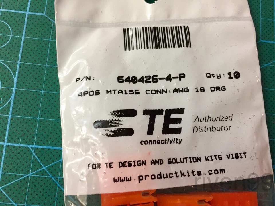 Lot 100pcs TE 640426-4-P 4POS MTA156 IDC Connector. 18AWG, 3.96mm, Receptacle - Image 3 of 3