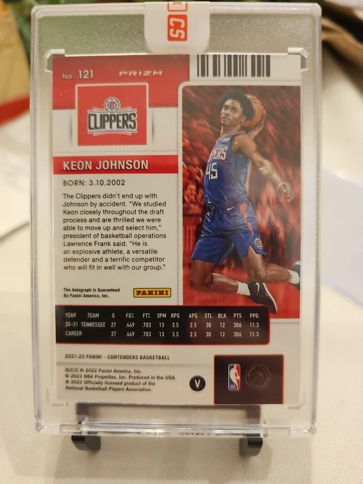 Boleto de temporada 2022 Keon Johnson Contenders variación edición premium verde automático Foto 2 de 2