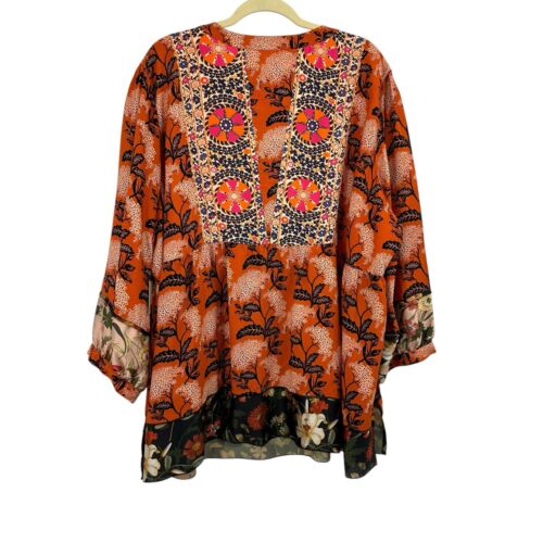 NWT’s John Mark Mix Media Floral Embroidered Tunic Top 3X Blouse Boho Western - Picture 2 of 16