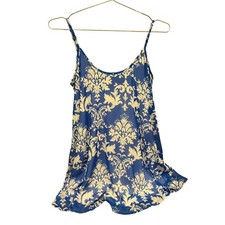 Show me Your Mumu blue white patterned tunic tank blouse Size medium