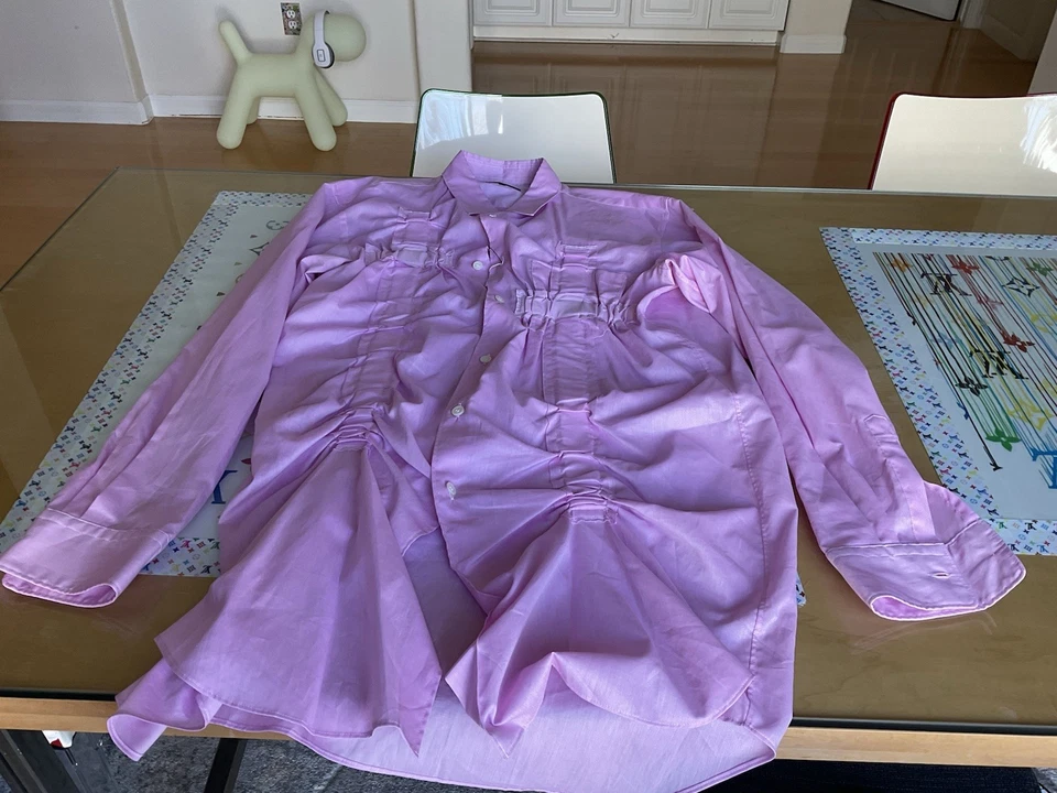 COMME DES GARÇONS (HOMME PLUS) ЖЕНЩИН ПЛИССИРОВАННЫЕ РУБАШКА (M) (НОВЫЙ) - Изображение 2 из 4