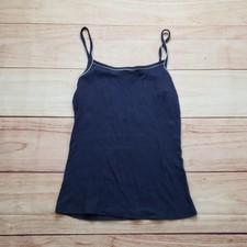 Brandy Melville Tank Womens OS Blue Camisole Strappy Square Neck Cotton Slim