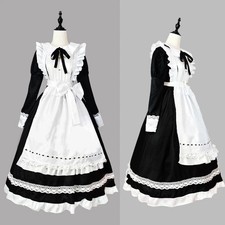 Women Waitress Uniform Costume Housekeeper Maid Outfit Dress Cosplay