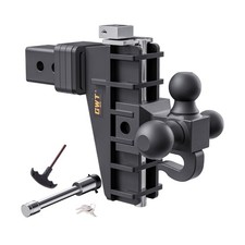 Adjustable Trailer Hitch with Hook, Tri-Ball (1-7/8" x 2" x 2-5/16") Drop Hit...