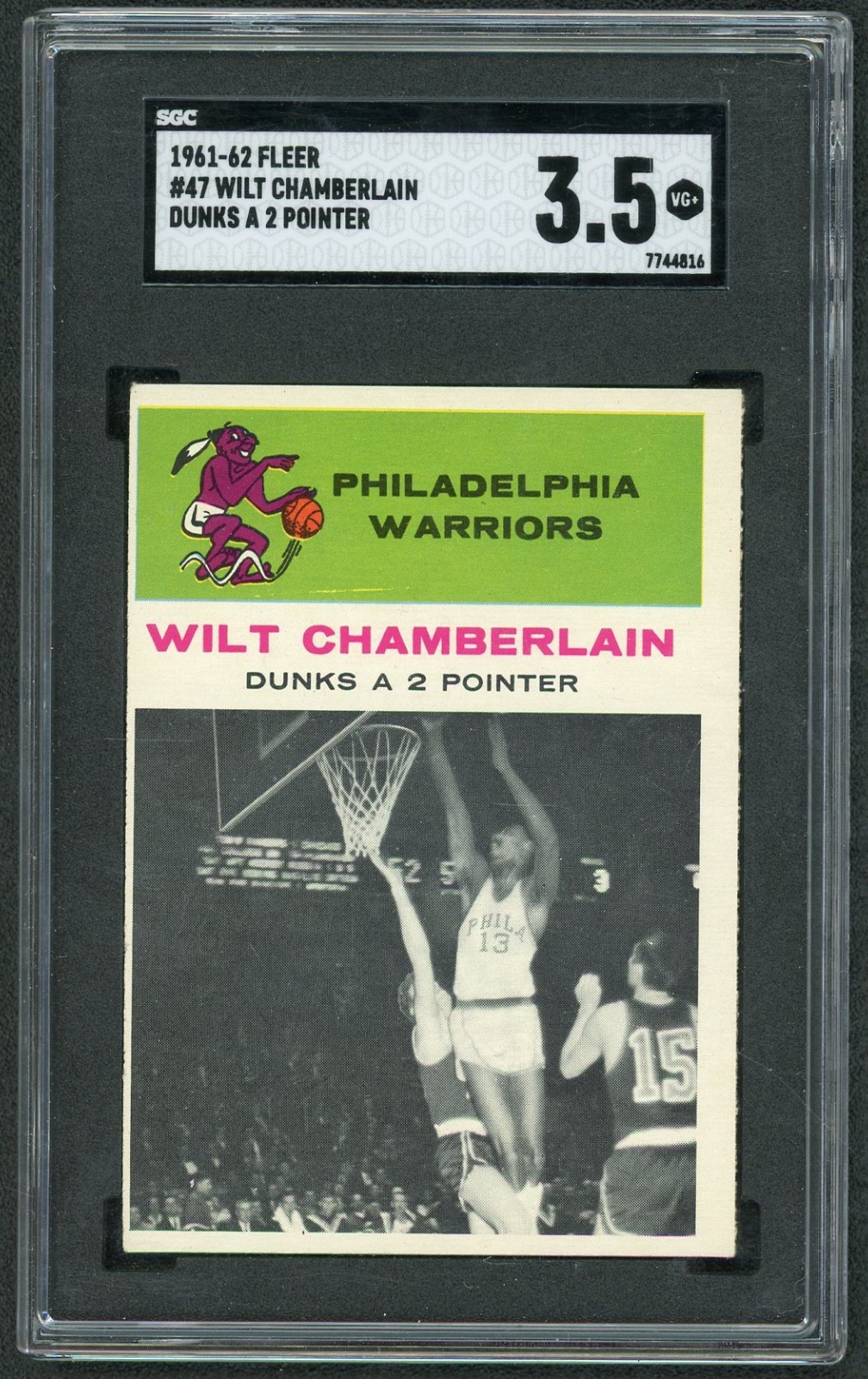 1961-62 Fleer #47 Wilt Chamberlain SGC 3.5 VERY GOOD PLUS HOF