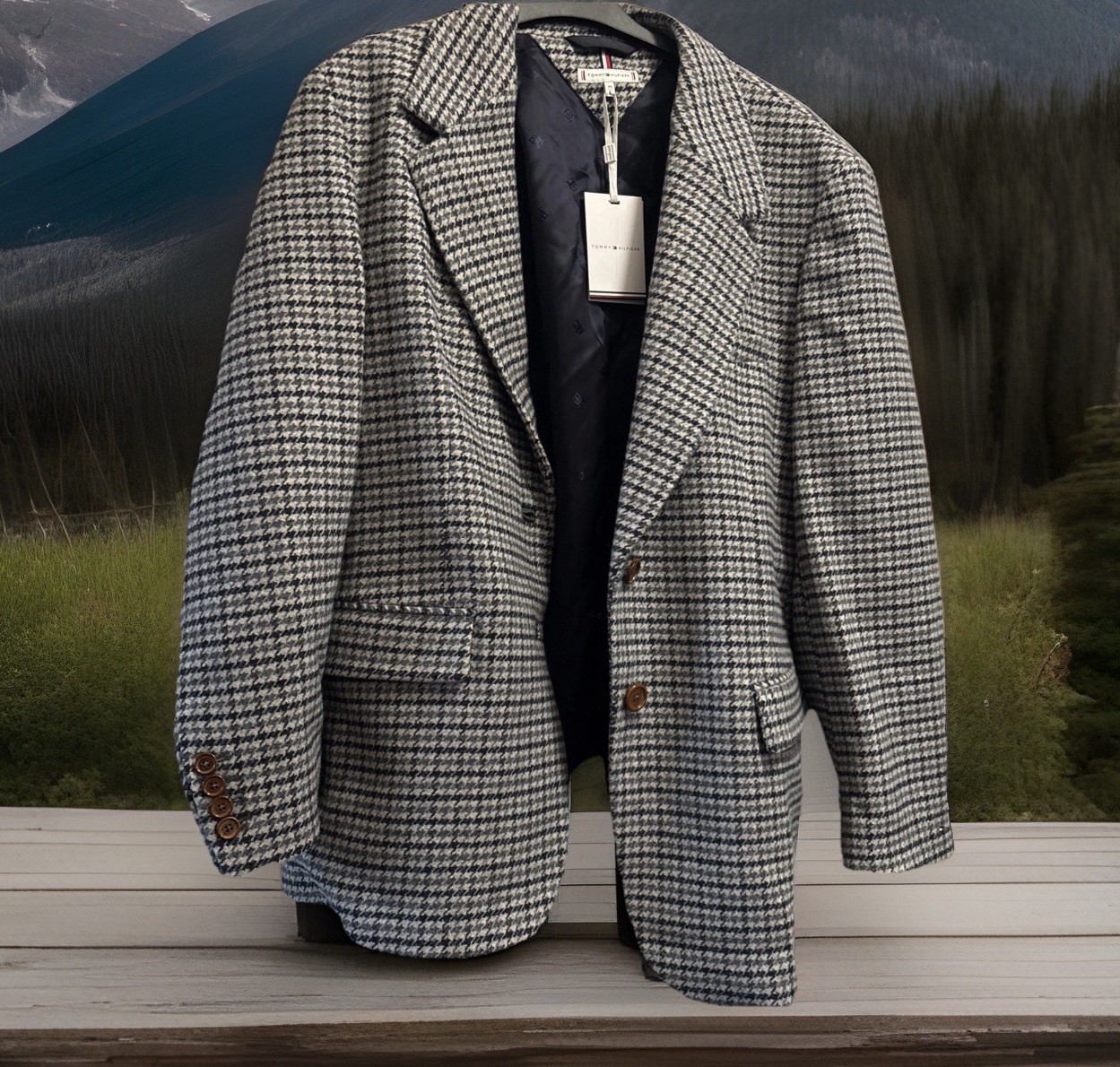 Tommy Hilfiger Women’s Wool Blend Check Blazer Size Med/Large BNWT RRP £400