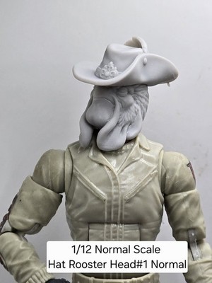 3d Printed HAT ROOSTER #1 HEAD 6'' 1:12 Classified/Legends SCALE 