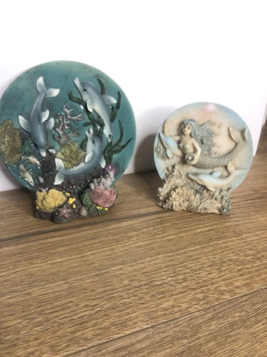 2 x 3d Resin Decorative Dolphin Ornaments Ocean Mermaid Home Decor Y2K