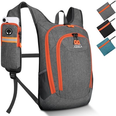 15L Small Hiking Backpack Foldable Lightweight Travel Day Pack Packable Gray