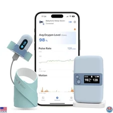 Smart Baby Sleep Monitor with Tracking Sock, Heart Rate & O2, Bluetooth APP