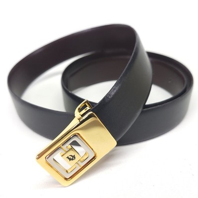 Christian Dior Leather Belt 38 Reversible Dress Brown Black Vtg | eBay