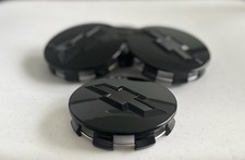 4 Gloss 83mm Black Silverado Suburban Tahoe Fit Chevy 2014-19 Center Caps 3.25"