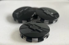 4 Gloss 83mm Black Silverado Suburban Tahoe Fit Chevy 2014-19 Center Caps 3.25"