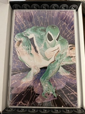 Spiderman #1 Clayton Crain  Virgin Negative Facsimile Variant  NM