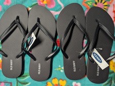 New Black Old Navy Flip Flops Women - Women's Size 8 NWT Lot of 2 Pair
