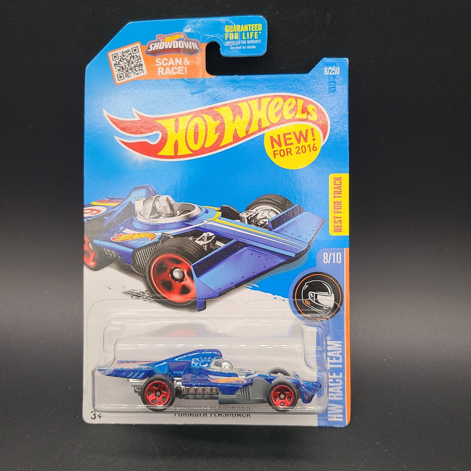 Hot Wheels 2016 Formula Flashback 1:64 Diecast Blue Race Car HW Race Team